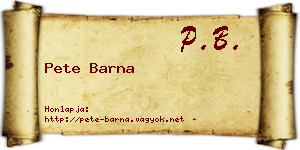 Pete Barna névjegykártya
